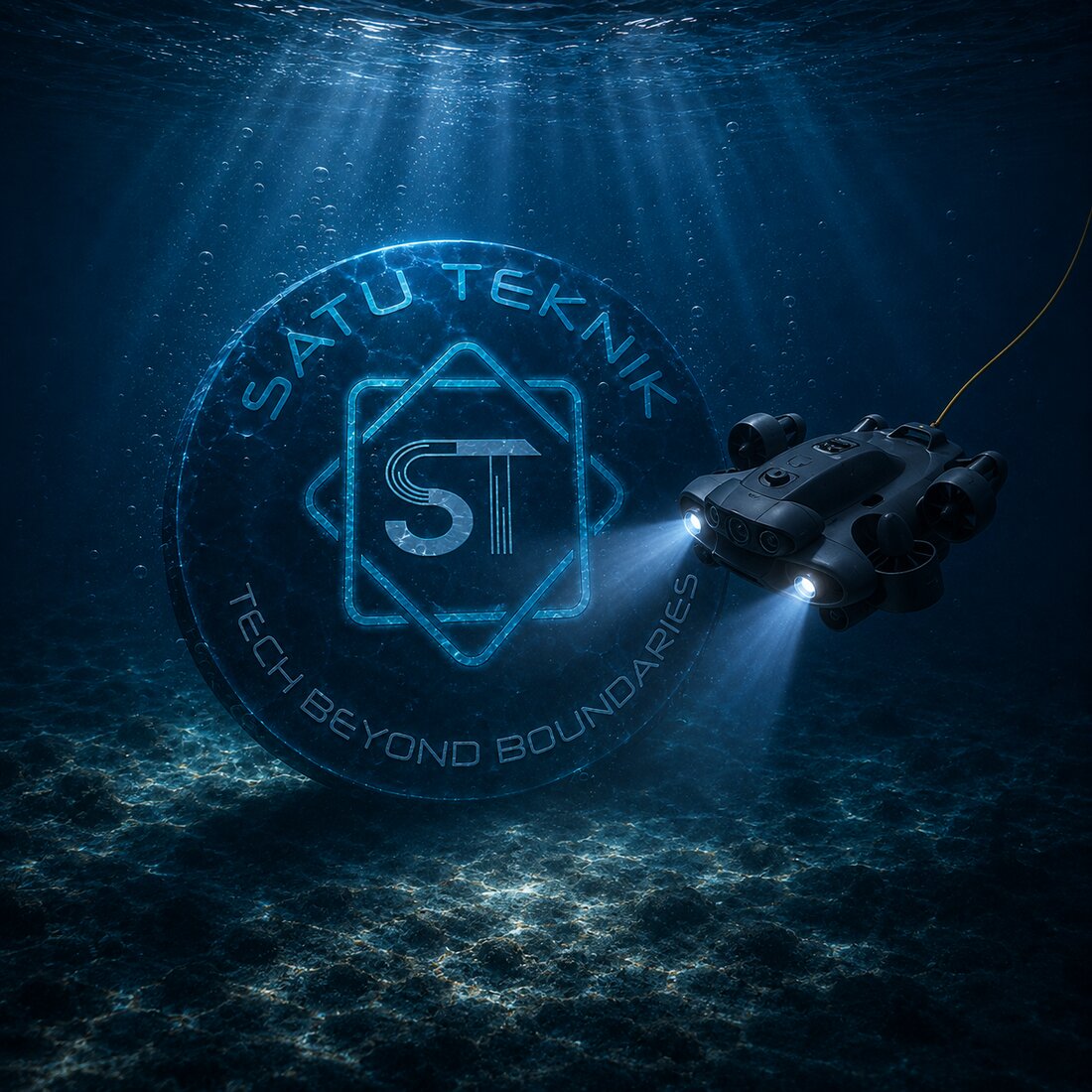 Satu Teknik logo underwater — Tech Beyond Boundaries